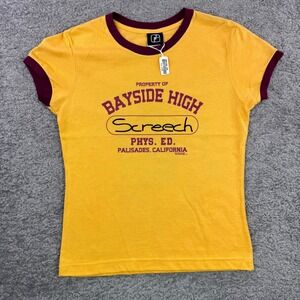 Ripple Junction Saved By The‎ Bell Bayside High Screech Ringer Tee Yellow Large